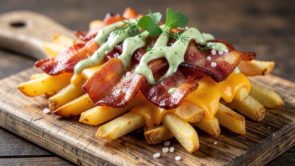 Bacon Ranch Cheese Fries Recipe: Smoky Crispy Bites with Tangy Ranch Drizzle