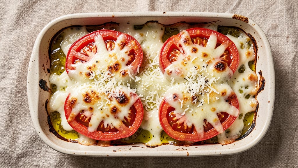 Baked Tomato with Cheese Recipe: Blistered Skin and Gooey Pull-Apart Cheese