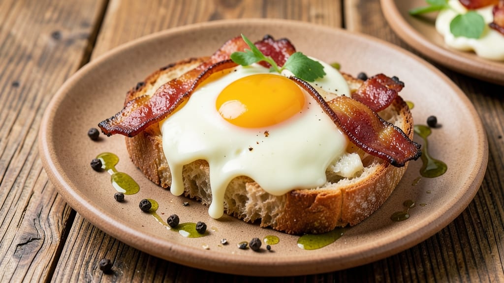 Bacon Egg and Cheese Sourdough Bread Recipe: Crispy Toasted Crust with Runny Yolk Magic