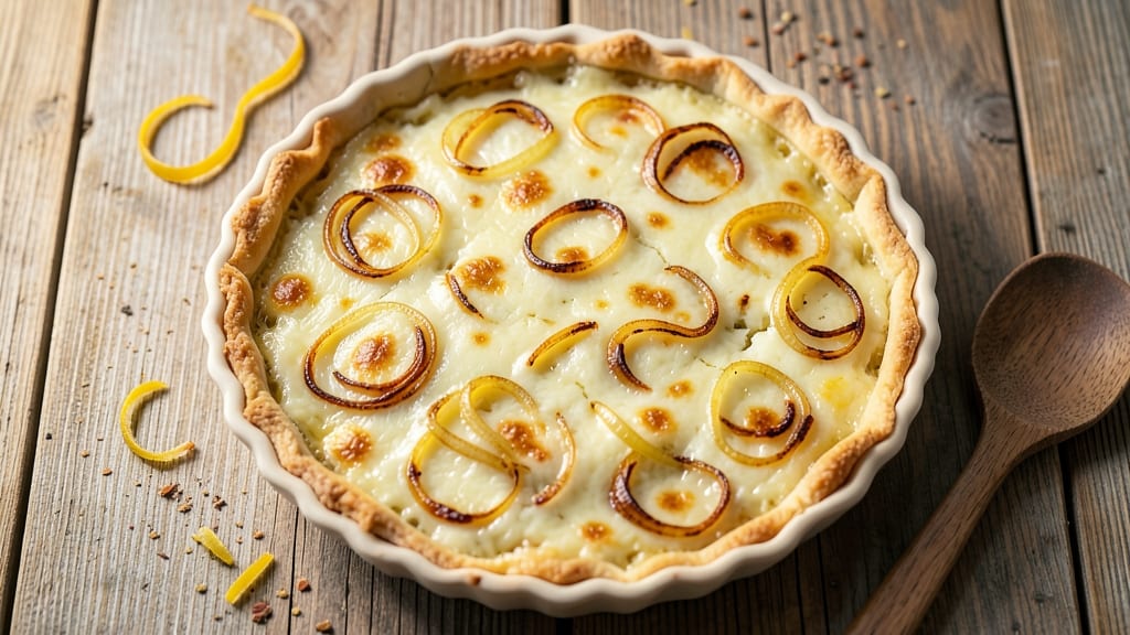 Basic Cheese and Onion Quiche Recipe: Golden Crust With Caramelized Onions