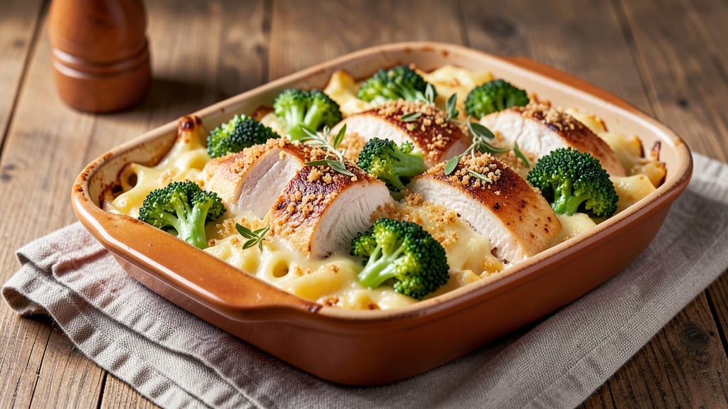 Baked Mac and Cheese With Chicken and Broccoli Recipe: One-Pan Protein-Packed Dinner