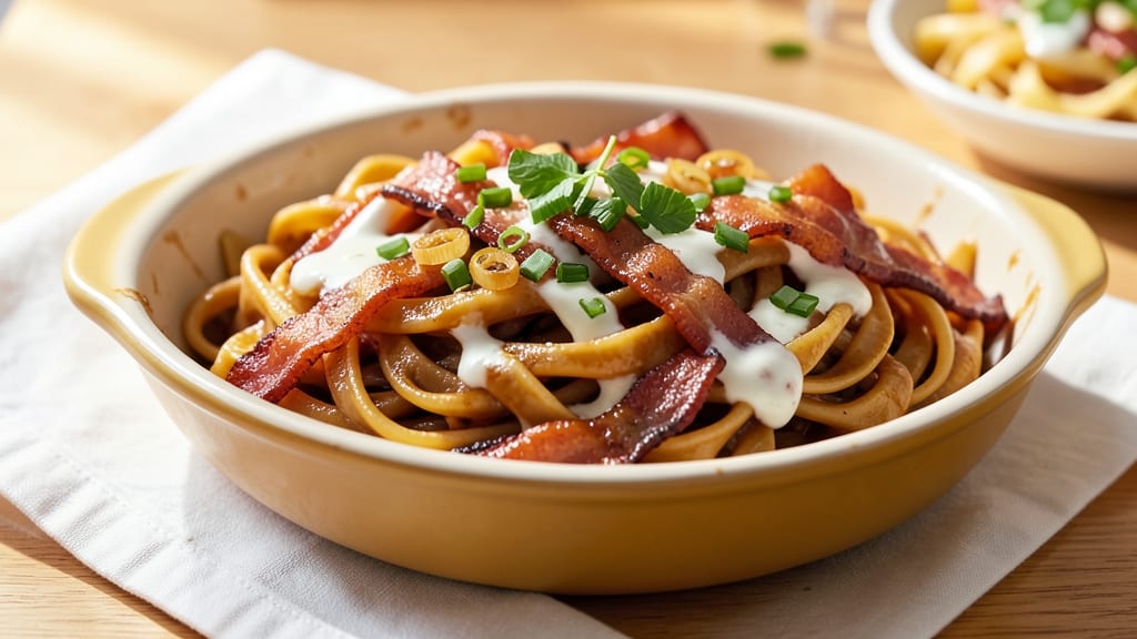 Bacon Cream Cheese Pasta Recipe: Smoky Crispy Top With Gooey Pull-Apart Magic