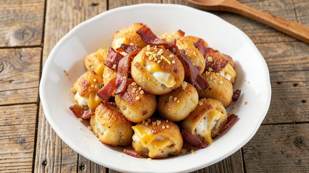 Bacon and Cheese Stuffed Tater Tots Recipe: Crispy Shells With Smoky Cheese Pulls