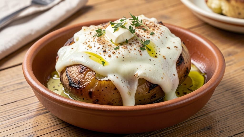 Baked Potato With Mozzarella Cheese Recipe: Browning Secret for Crispy Skin and Stretchy Cheese