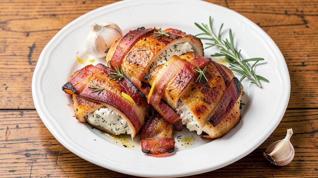 Bacon-Wrapped Cream Cheese Stuffed Chicken Breast Recipe: Smoky Crispy Edges and Melty Pull-Apart Centers