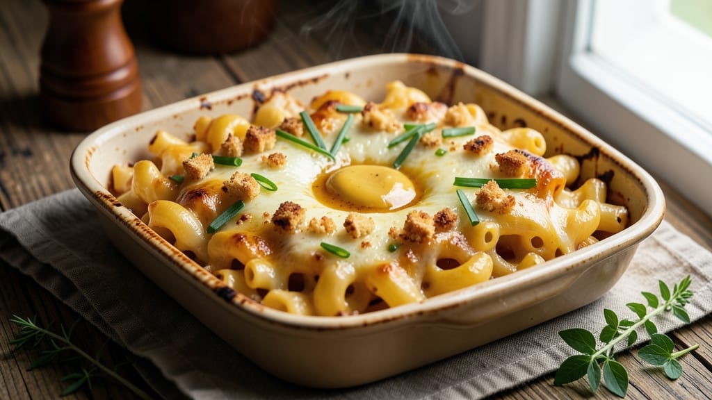 Baked Macaroni and Cheddar Cheese Recipe: Crispy Top, Stretchy Pull-Apart Magic