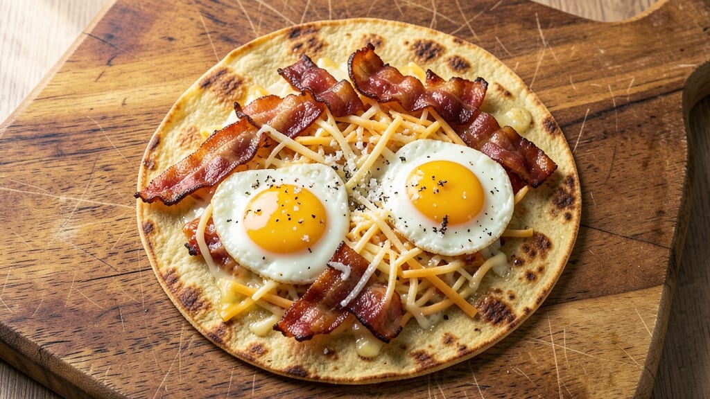 Bacon Egg and Cheese Quesadilla Recipe: Crispy Tortilla Bites With Runny Yolk Magic