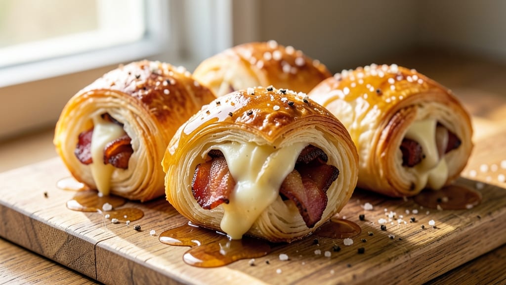 Bacon Cheese Rolls Recipe: Crispy Puff Pastry Wrapped in Smoky Sweet Cheese
