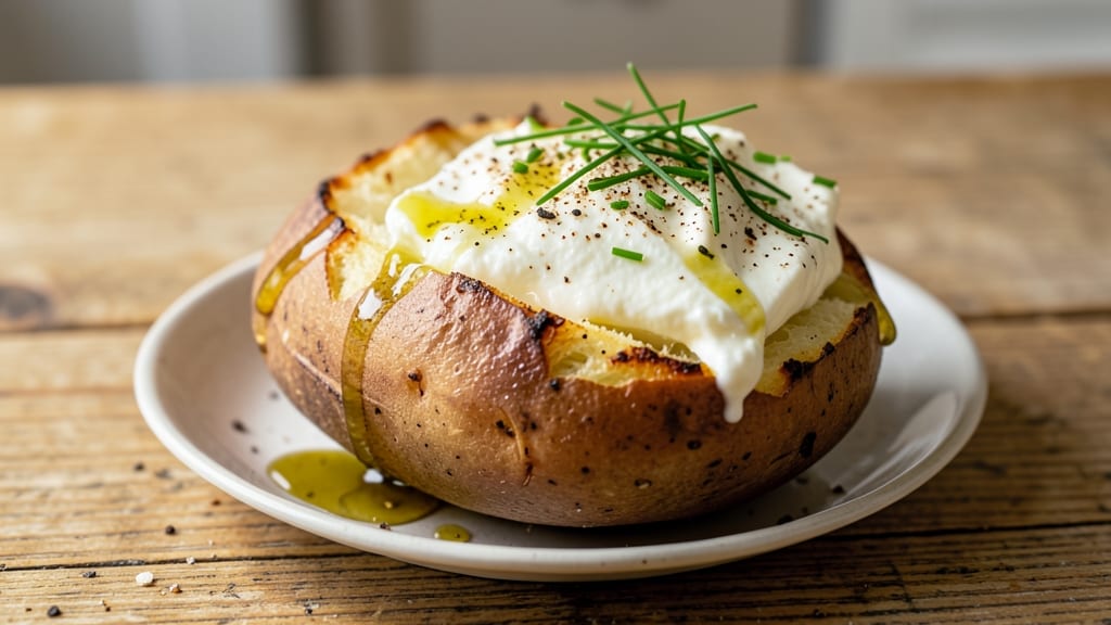 Baked Potato and Cottage Cheese Recipe: Crispy Skin, Velvety Creamy Core