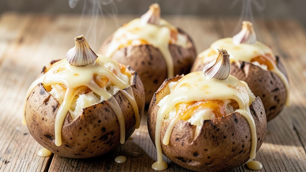 Baked Whole Potato with Cheese Recipe: Crispy Crust, Melty Cheese Rivers