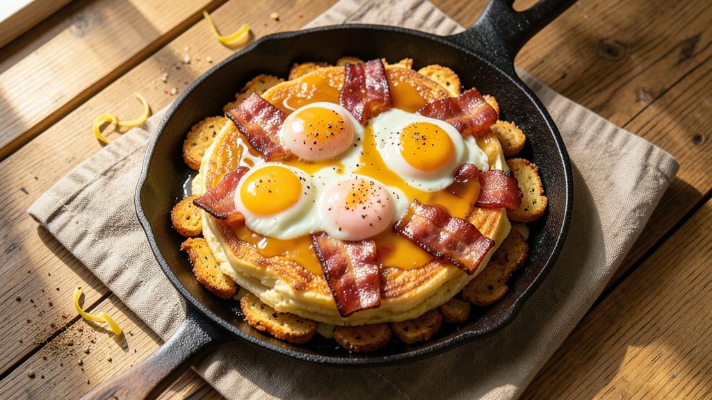 Bacon, Egg, and Cheese McGriddle Recipe: Crispy Pancake Stacks With Runny Yolk Magic