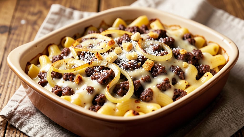 Baked Mac and Cheese With Ground Beef Recipe: Hearty One-Dish Dinner With Meat-Packed Flavor