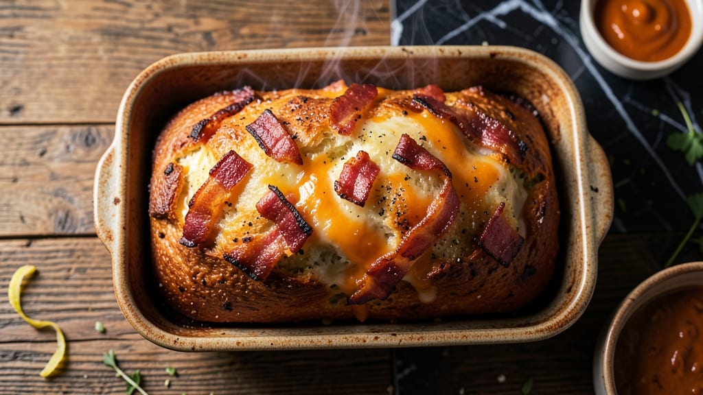 Bacon Cheese Bread Machine Recipe: Crispy-Topped Pull-Apart Loaf With Smoky Cheddar
