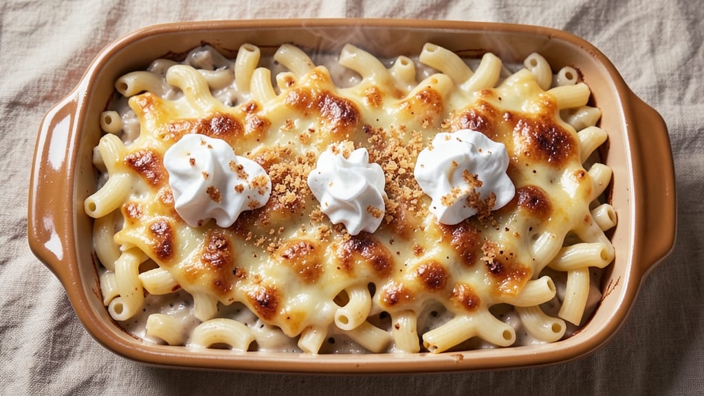 Baked Macaroni and Cheese Recipe with Cream of Mushroom Soup: Umami-Deep Crispy Top, Velvety Base