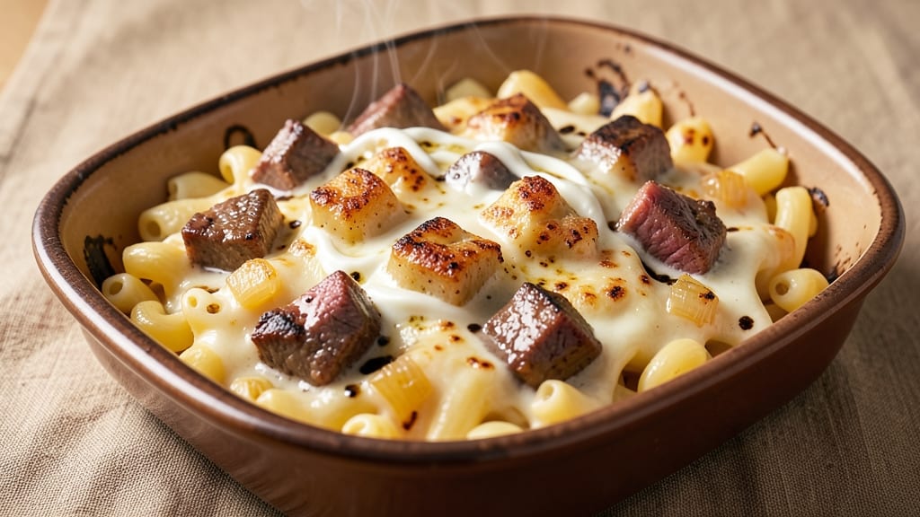 Baked Mac and Cheese With Beef Recipe: Hearty Protein-Packed Bites With Crispy Top