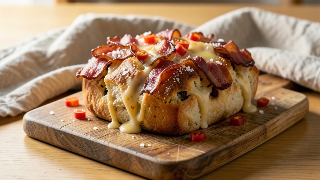 Bacon Jalapeño Cheese Bread Recipe: Crispy Top With Spicy-Sweet Pull-Apart Magic