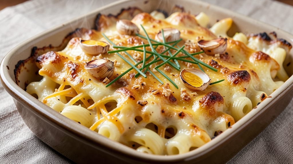 Baked Garlic Mac and Cheese Recipe: Golden Crust, Silky Garlic-Infused Cheese