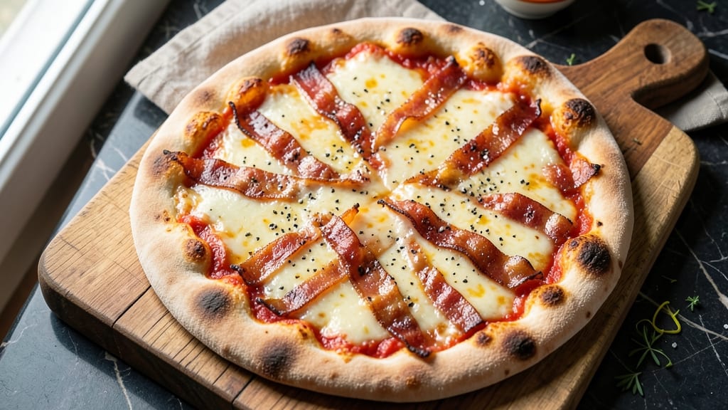 Bacon and Cheese Pizza Recipe: Crispy Crust, Smoky Cheese Rivers