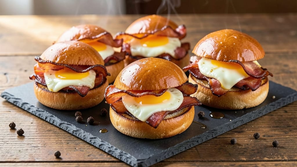 Bacon, Egg, and Cheese Sliders Recipe: Mini Breakfast Sandwiches With Crispy Bacon Bites