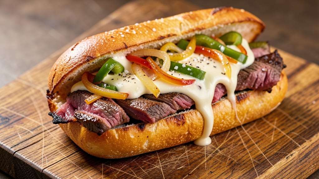 Authentic Philly Cheesesteak Recipe With Cheese Whiz: Sizzling Beef and Whiz-Melted Magic