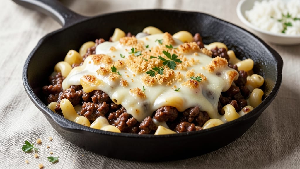Baked Macaroni and Cheese Recipe with Ground Beef: Hearty One-Pan Meal With Savory Beef Twists