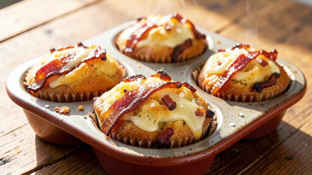 Bacon Egg and Cheese Breakfast Muffins Recipe: Handheld Crispy-Top, Runny-Yolk Magic