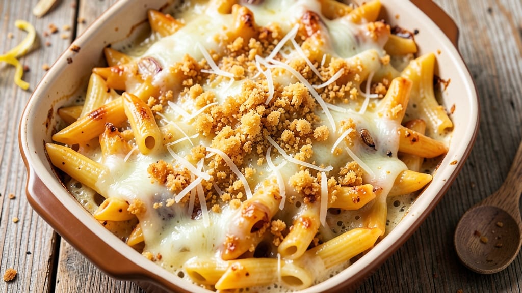 Baked Cheese Penne Pasta Recipe: Triple-Layered Crunch With Golden Cheese Rivers