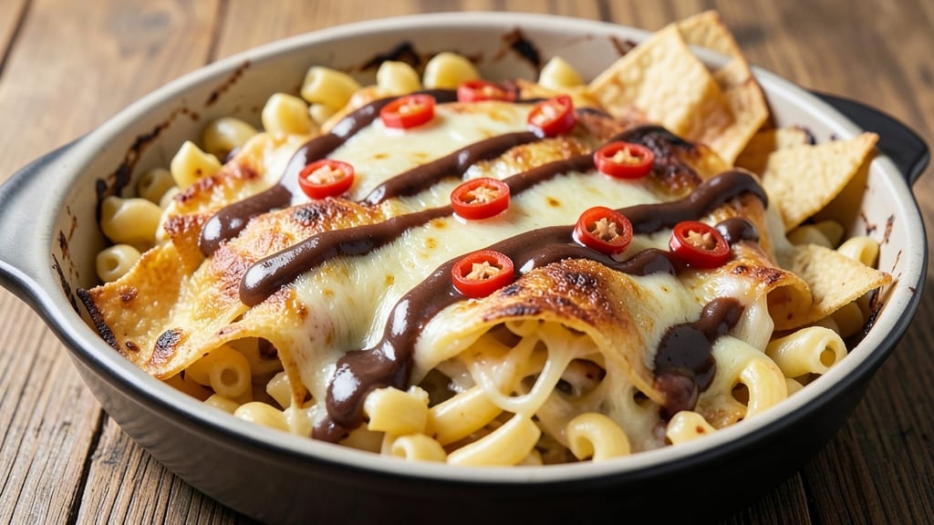 Baked Taco Mac and Cheese Recipe: Crispy Tortilla Crust Meets Spicy Cheese Rivers