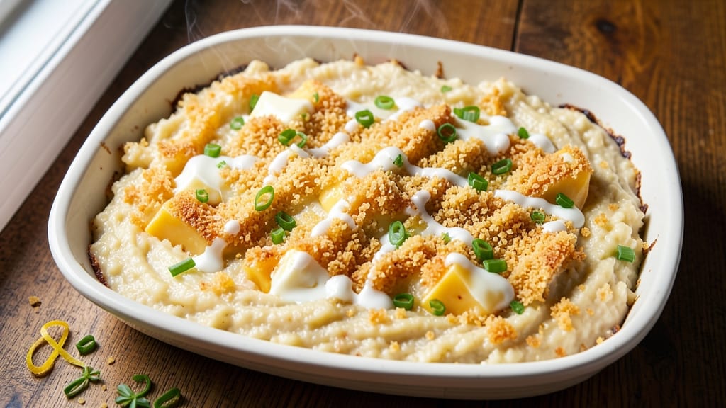 Baked Cheese Grits Casserole Recipe: Crispy Top, Gooey Pull-Apart Cheese Rivers