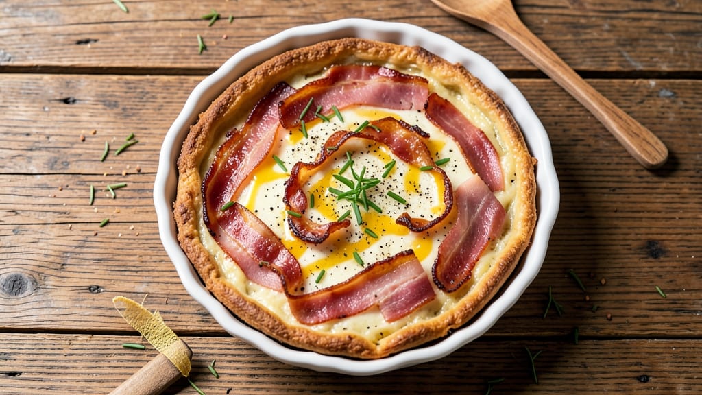 Bacon, Ham, and Cheese Quiche Recipe: Smoky Crisp Top, Runny Egg Magic