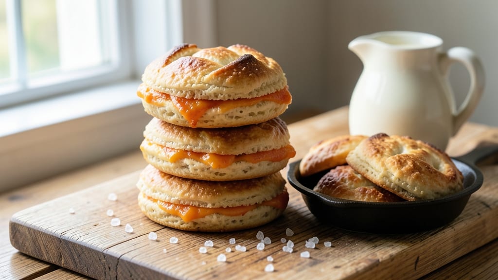 Baking Powder Cheese Biscuits Recipe: Flaky Layers With Buttery Cheese Pulls