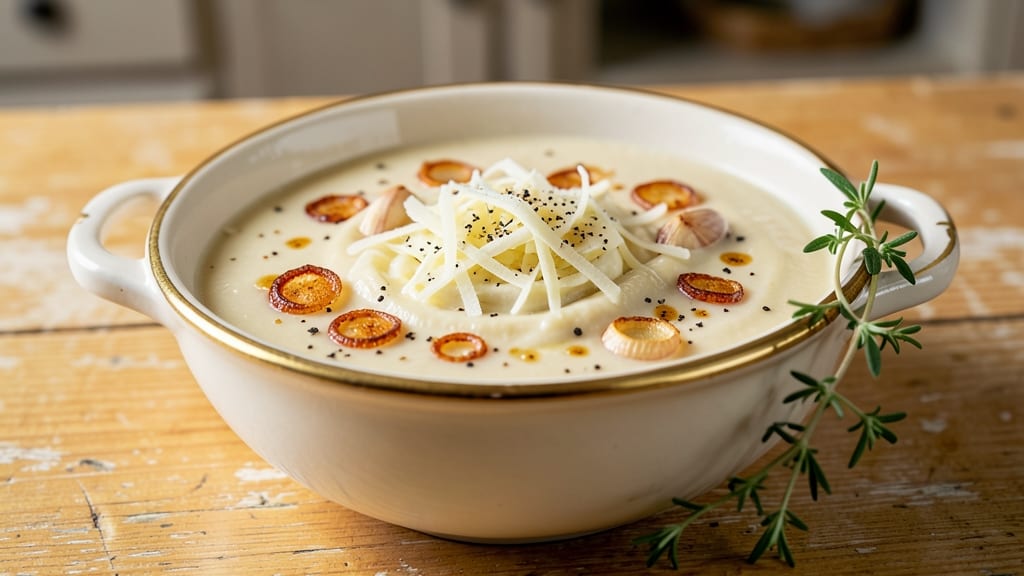 Asiago Cheese Bisque Recipe: Nutty Creaminess With Warm Bread Topping