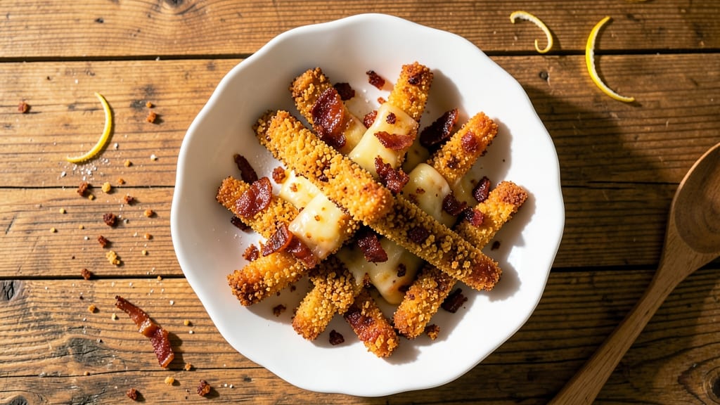Bacon Cheese Sticks Recipe: Crispy Breaded Bites With Smoky Cheese Pulls