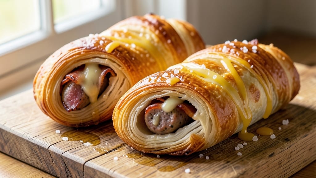 Bacon Cheese Sausage Rolls Recipe: Crispy Puff Pastry Wrapped in Smoky Flavor