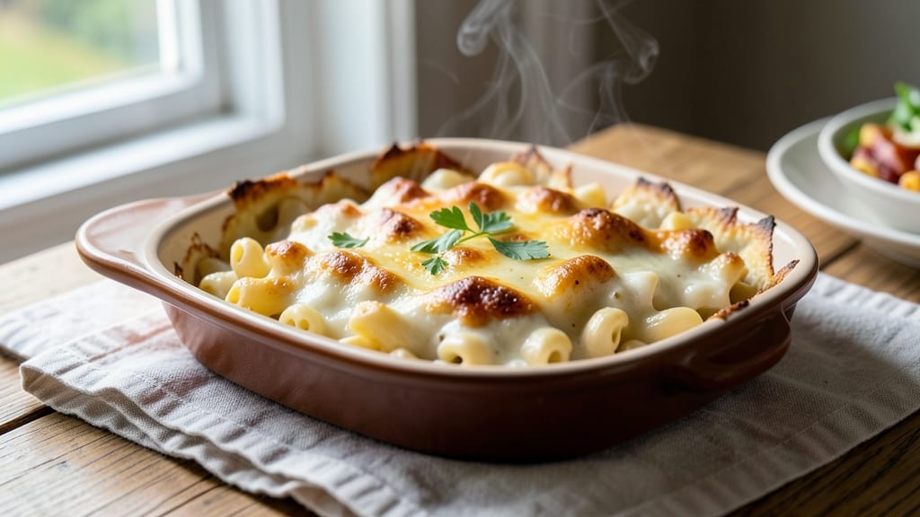 Banquet Mac and Cheese Recipe: Triple-Cheese Crowd-Pleaser With Crispy Top