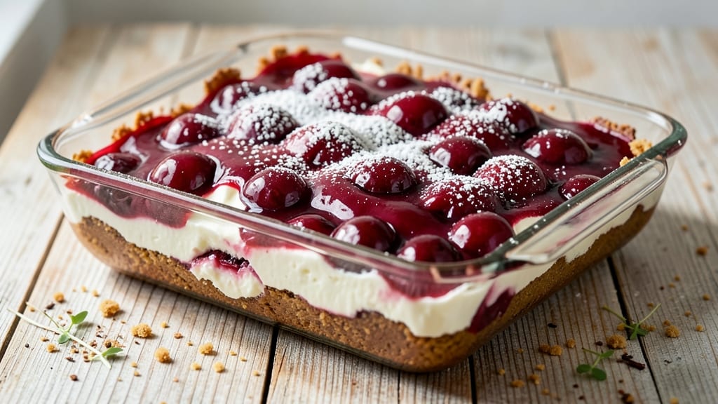 9x13 Cherry Delight Recipe With Cream Cheese And Graham Cracker: Triple-Layered Crunch With Juicy Fruit Filling