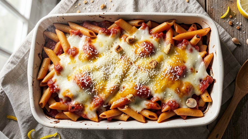 Baked Penne With Cheese Recipe: Crispy-Topped, Gooey Pull-Apart Bites