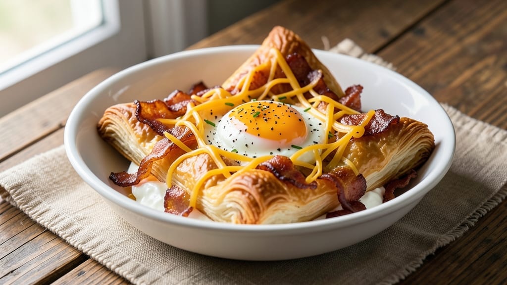 Bacon Egg Cheese Puff Pastry Recipe: Flaky Layers With Smoky Crunch and Runny Yolk Magic